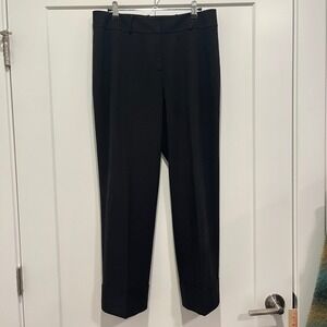 Caslon Womens Black Cuffed Straight Leg Dress Pants Size 10 Professional Work